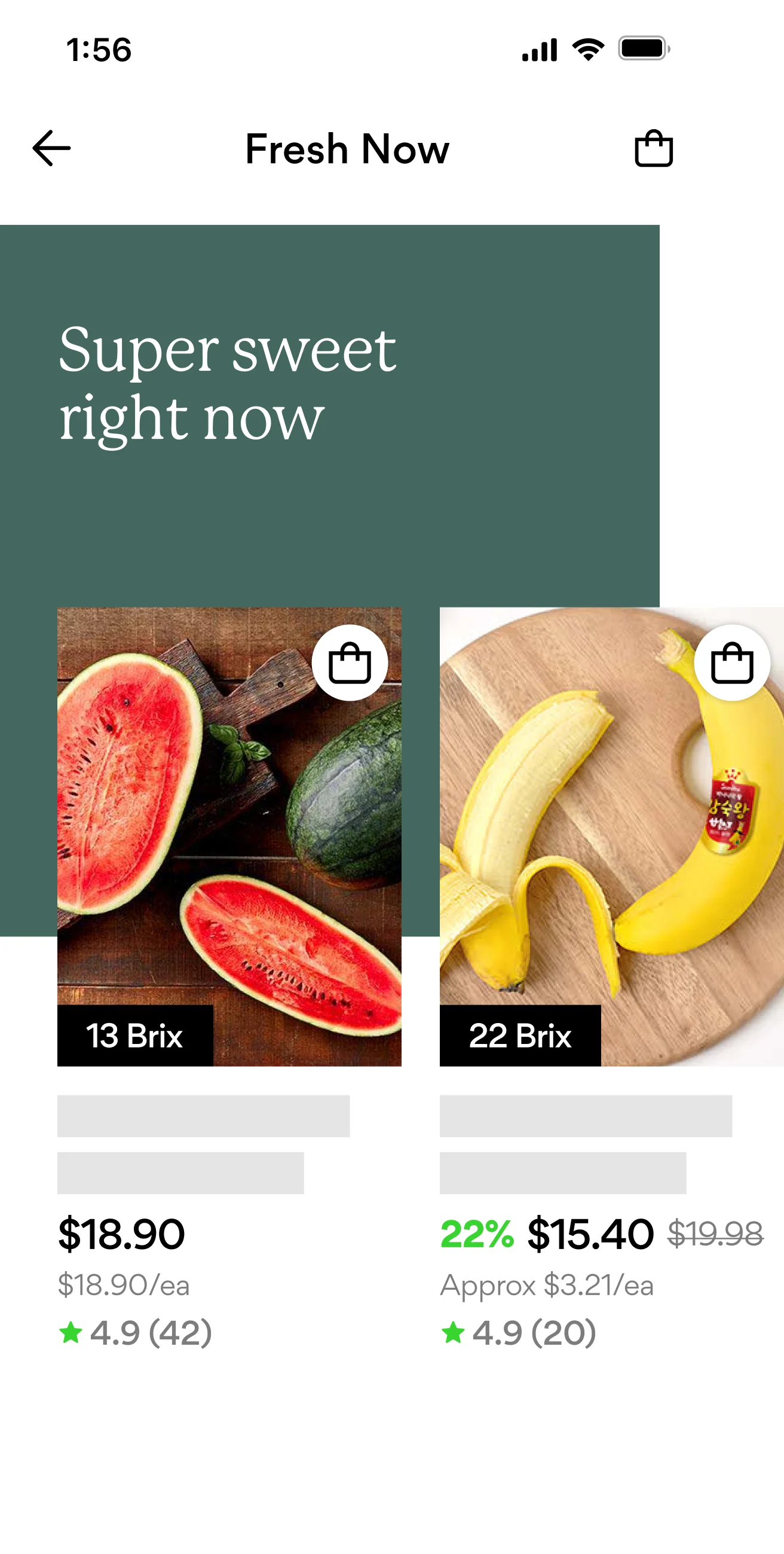 Fresh Grocery App mobile mockup