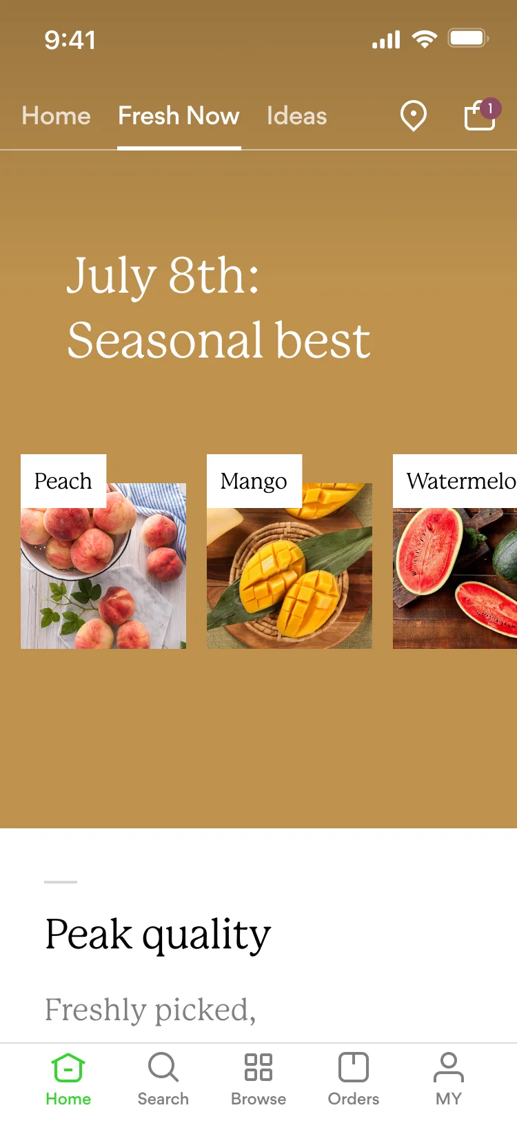 Fresh Now menu: July 9th, seasonal best